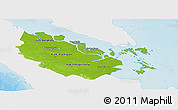 Physical Panoramic Map of Riau, single color outside