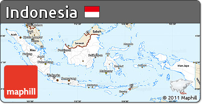 Classic Style Simple Map of Indonesia