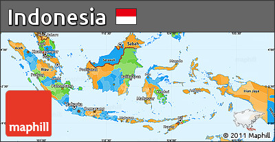 Political Simple Map of Indonesia