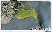 Satellite 3D Map of Kab. Bulukumba, semi-desaturated