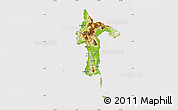 Physical Map of South Sulawesi, cropped outside