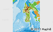 Physical Map of South Sulawesi, political outside