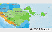 Political Shades 3D Map of South Sumatera