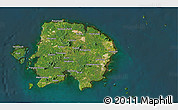 Satellite 3D Map of Kab. Belitung, darken