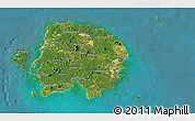 Satellite 3D Map of Kab. Belitung, single color outside