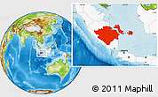 Physical Location Map of South Sumatera, highlighted country