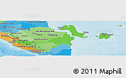 Political Shades Panoramic Map of South Sumatera