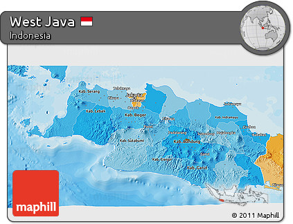 Political Shades 3D Map of West Java