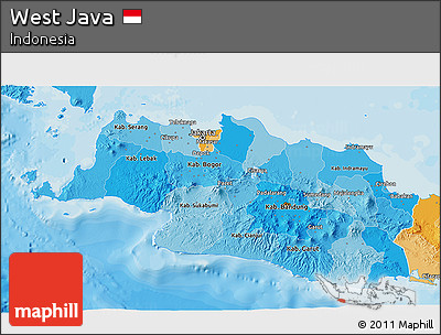 Political Shades 3D Map of West Java