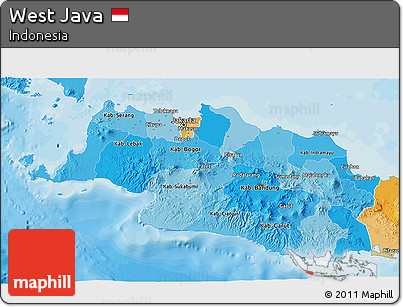 Political Shades 3D Map of West Java