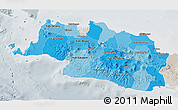 Political Shades 3D Map of West Java, lighten, semi-desaturated