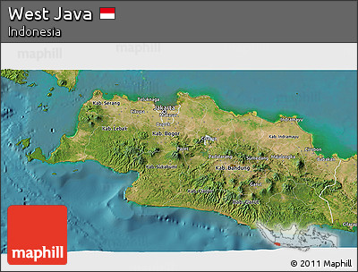 Satellite 3D Map of West Java