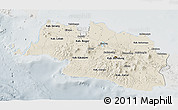 Shaded Relief 3D Map of West Java, lighten, semi-desaturated