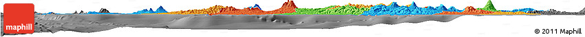 Political Horizon Map of West Java, darken, desaturated