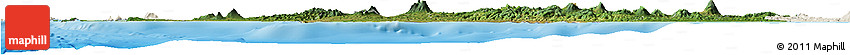 Satellite Horizon Map of West Java, shaded relief outside