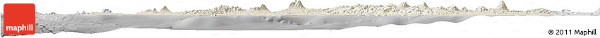 Shaded Relief Horizon Map of West Java, desaturated