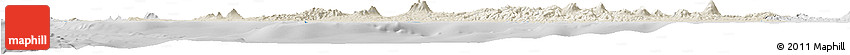 Shaded Relief Horizon Map of West Java, lighten, desaturated