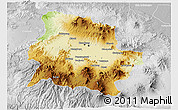 Physical 3D Map of Kab. Bandung, lighten, desaturated