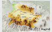 Physical 3D Map of Kab. Bandung, lighten, semi-desaturated
