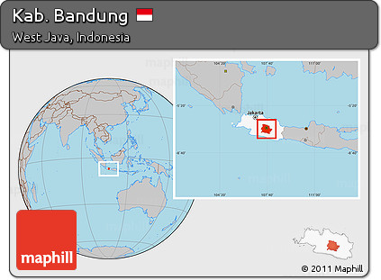 Gray Location Map of Kab. Bandung, highlighted parent region