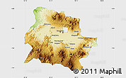 Physical Map of Kab. Bandung, single color outside