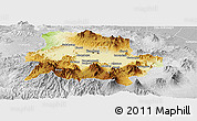Physical Panoramic Map of Kab. Bandung, lighten, desaturated