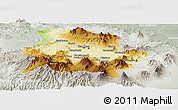 Physical Panoramic Map of Kab. Bandung, lighten, semi-desaturated