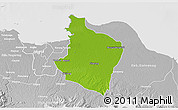 Physical 3D Map of Kab. Bekasi, lighten, desaturated