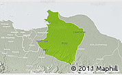 Physical 3D Map of Kab. Bekasi, lighten, semi-desaturated
