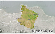 Satellite 3D Map of Kab. Bekasi, lighten, semi-desaturated