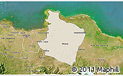 Shaded Relief 3D Map of Kab. Bekasi, satellite outside