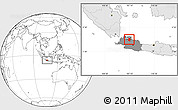 Blank Location Map of Kab. Bekasi, highlighted country, highlighted parent region