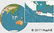 Satellite Location Map of Kab. Bekasi, highlighted country