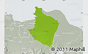 Physical Map of Kab. Bekasi, lighten, semi-desaturated