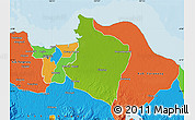 Physical Map of Kab. Bekasi, political outside