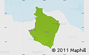 Physical Map of Kab. Bekasi, single color outside