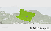 Physical Panoramic Map of Kab. Bekasi, lighten, semi-desaturated