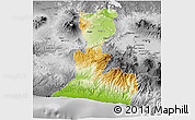 Physical 3D Map of Kab. Cianjur, desaturated