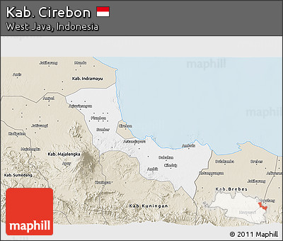 Classic Style 3D Map of Kab. Cirebon