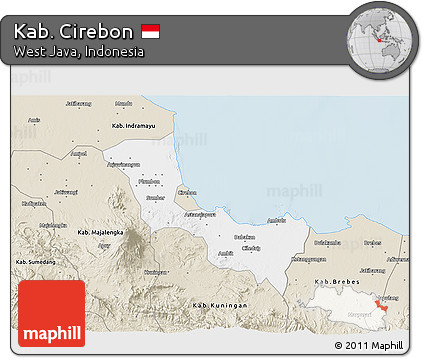 Classic Style 3D Map of Kab. Cirebon