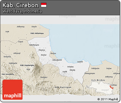 Classic Style 3D Map of Kab. Cirebon