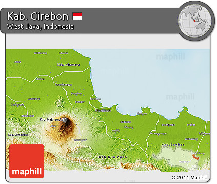 Physical 3D Map of Kab. Cirebon