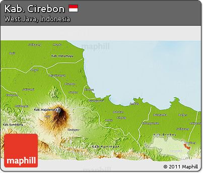 Physical 3D Map of Kab. Cirebon