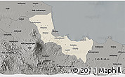 Shaded Relief 3D Map of Kab. Cirebon, darken, semi-desaturated