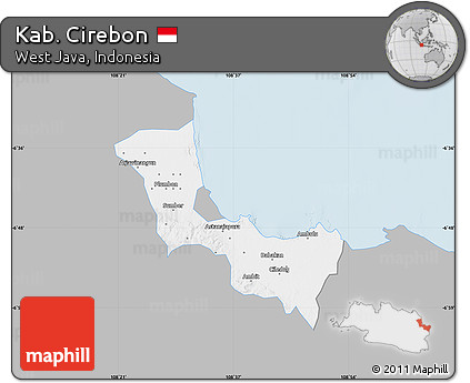 Gray Map of Kab. Cirebon, single color outside