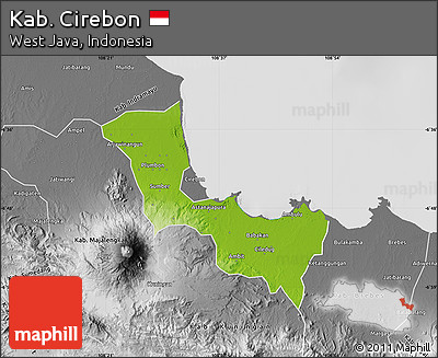 Physical Map of Kab. Cirebon, desaturated