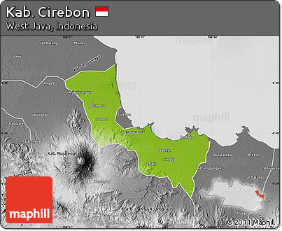 Physical Map of Kab. Cirebon, desaturated
