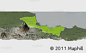 Physical Panoramic Map of Kab. Cirebon, darken, semi-desaturated