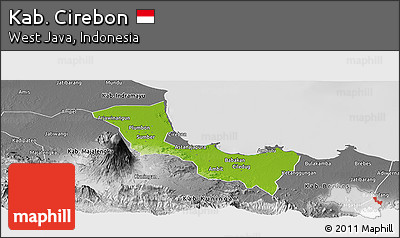 Physical Panoramic Map of Kab. Cirebon, desaturated