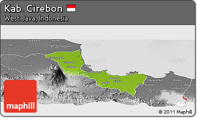 Physical Panoramic Map of Kab. Cirebon, desaturated